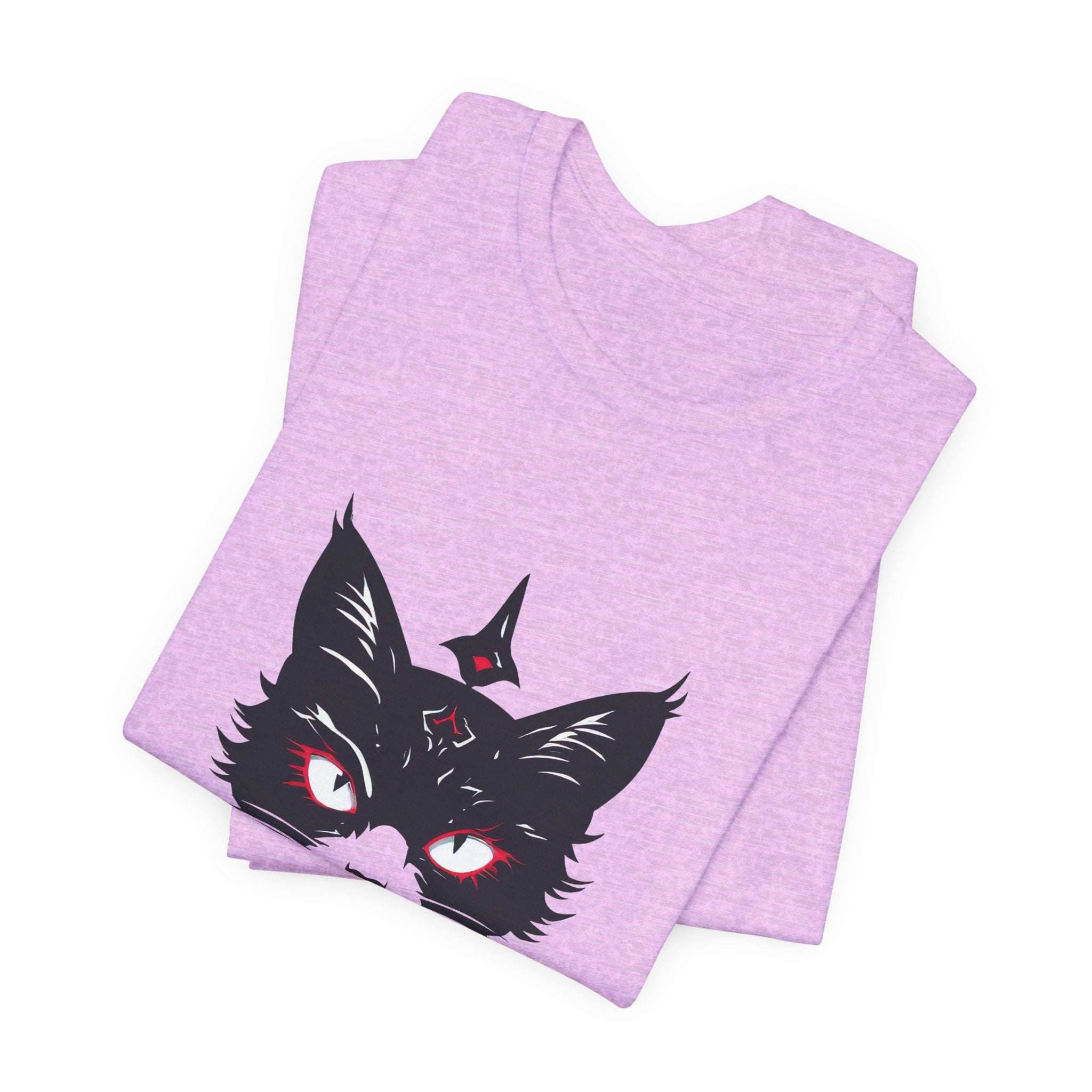 Occult Black Cat Tee — Mystical Cat Head Graphic T-Shirt