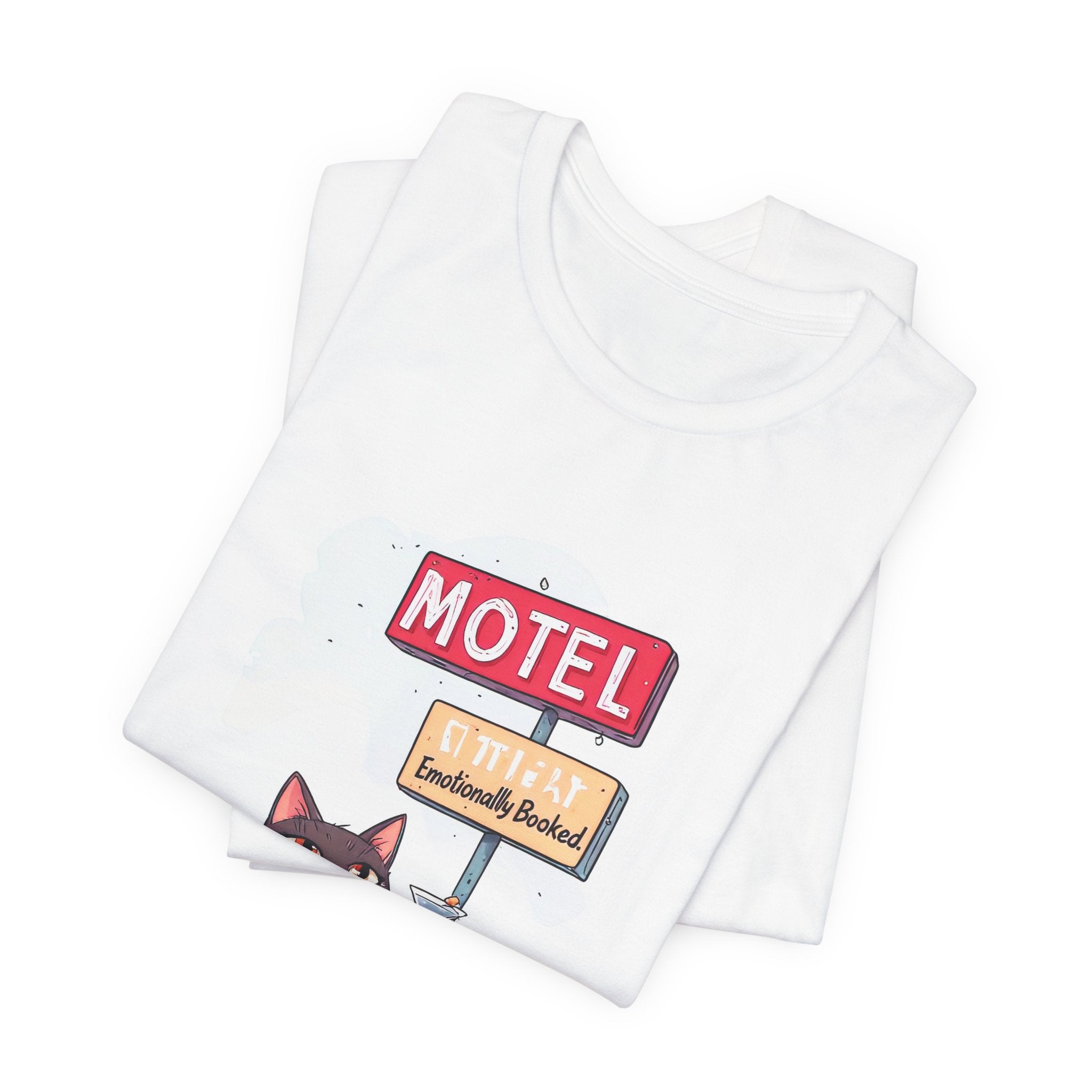 Cat Motel Graphic Tee — "Endlessly Booked" Cute Travel Cat T‑Shirt