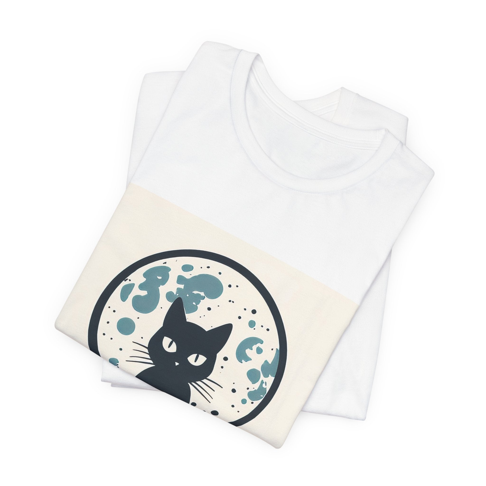 MoonWater Cat Tee — Mystical Moon & Water Graphic T-Shirt