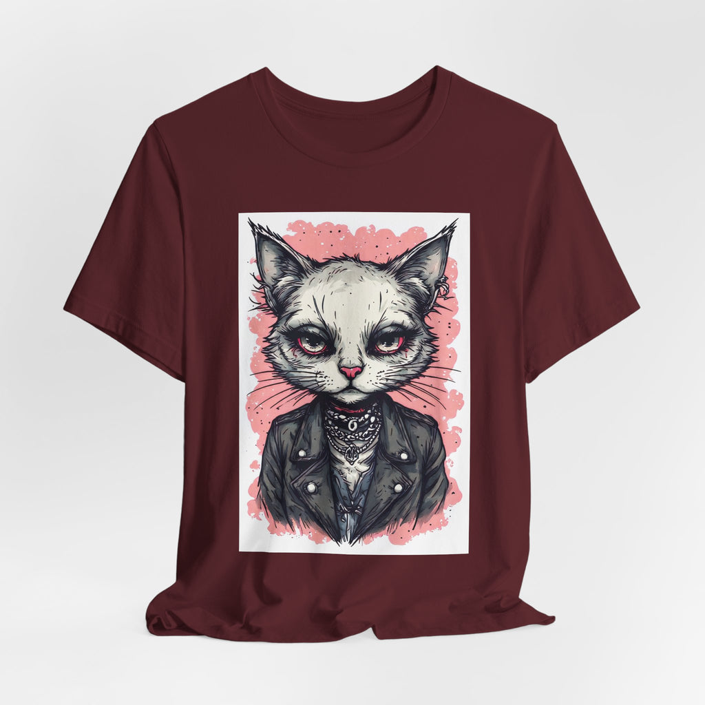 Grumpy Punk Cat T-Shirt — Gothic Kitty Graphic Tee