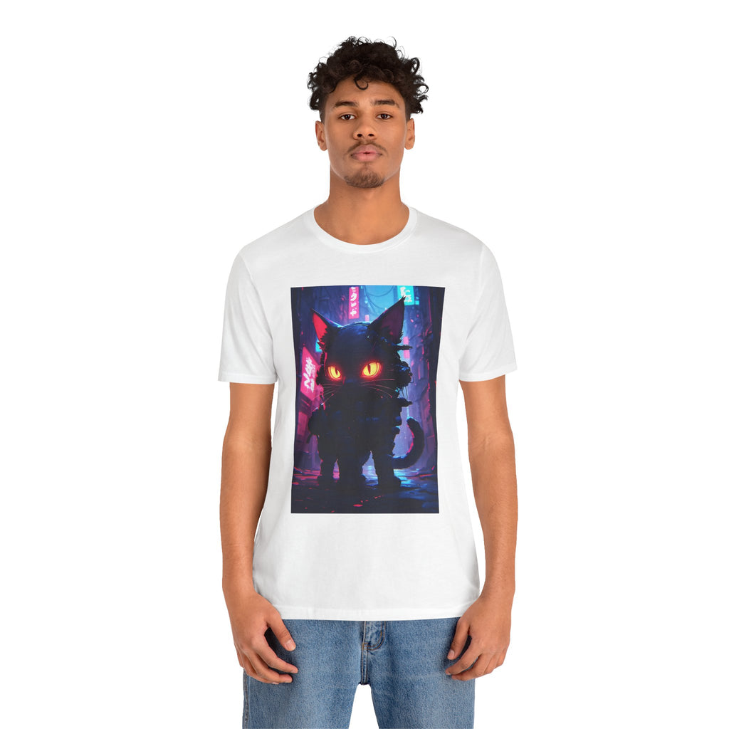 Cyberpunk Cat T‑Shirt — Neon Alley Kitten Graphic Tee