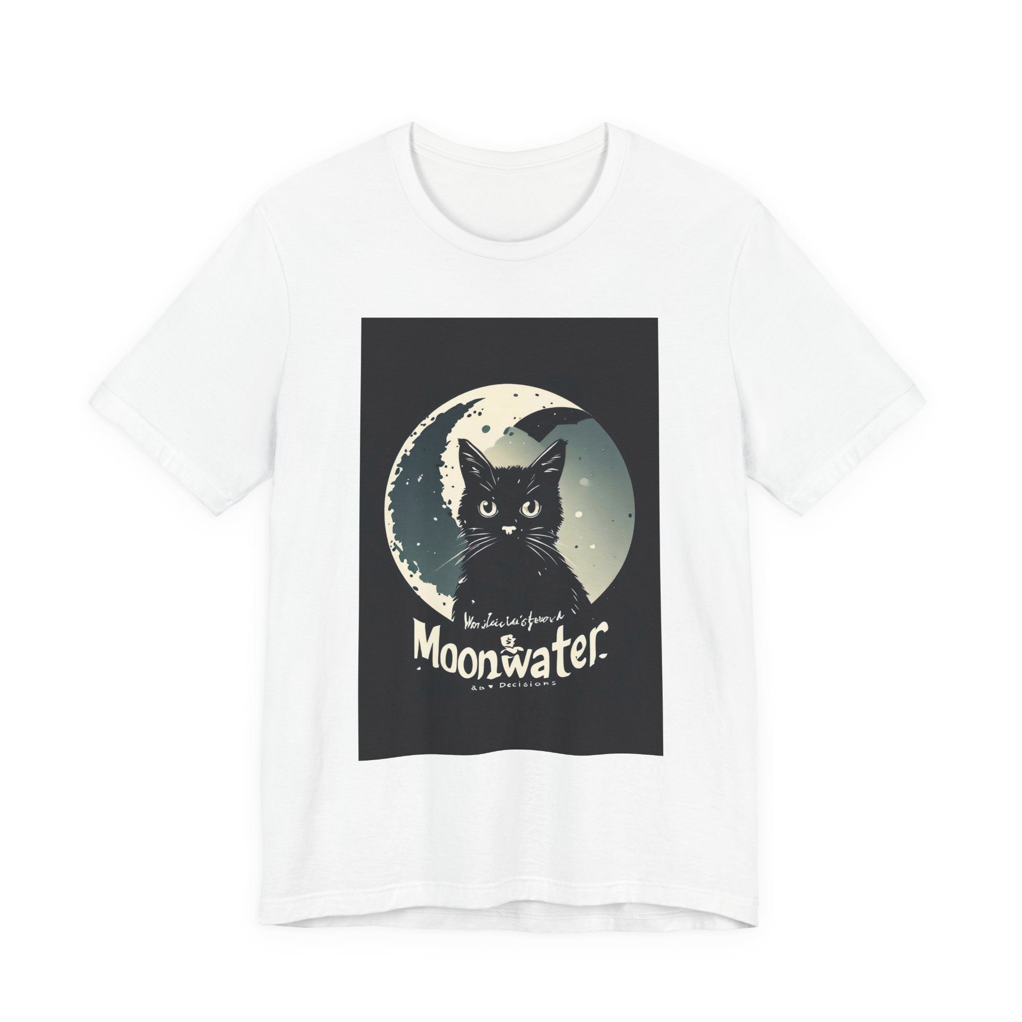 Moonwater Cat Tee — Retro Black Cat Moon Graphic T-Shirt
