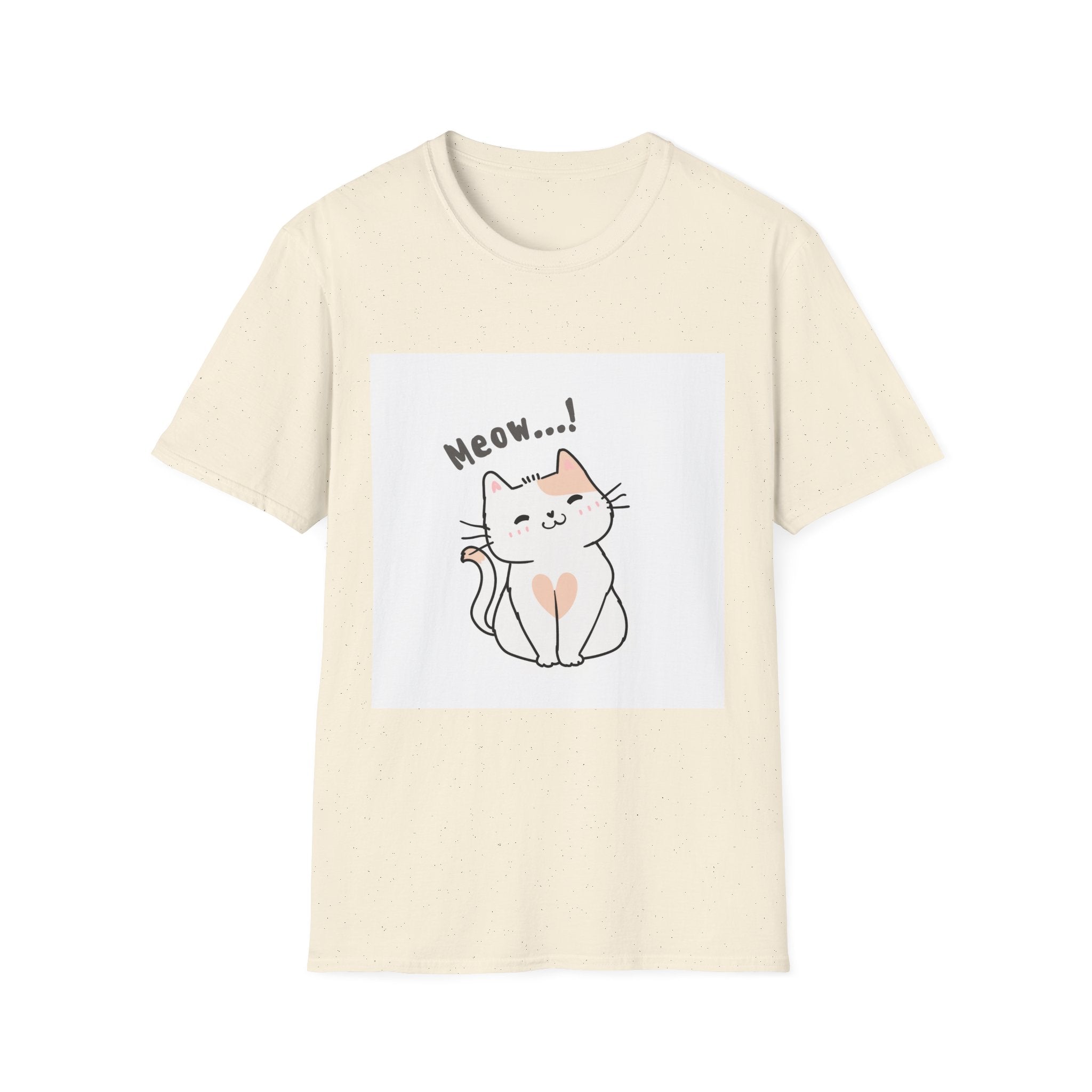 Cat Meow T-Shirt — Cute Cartoon Kitty Graphic Tee