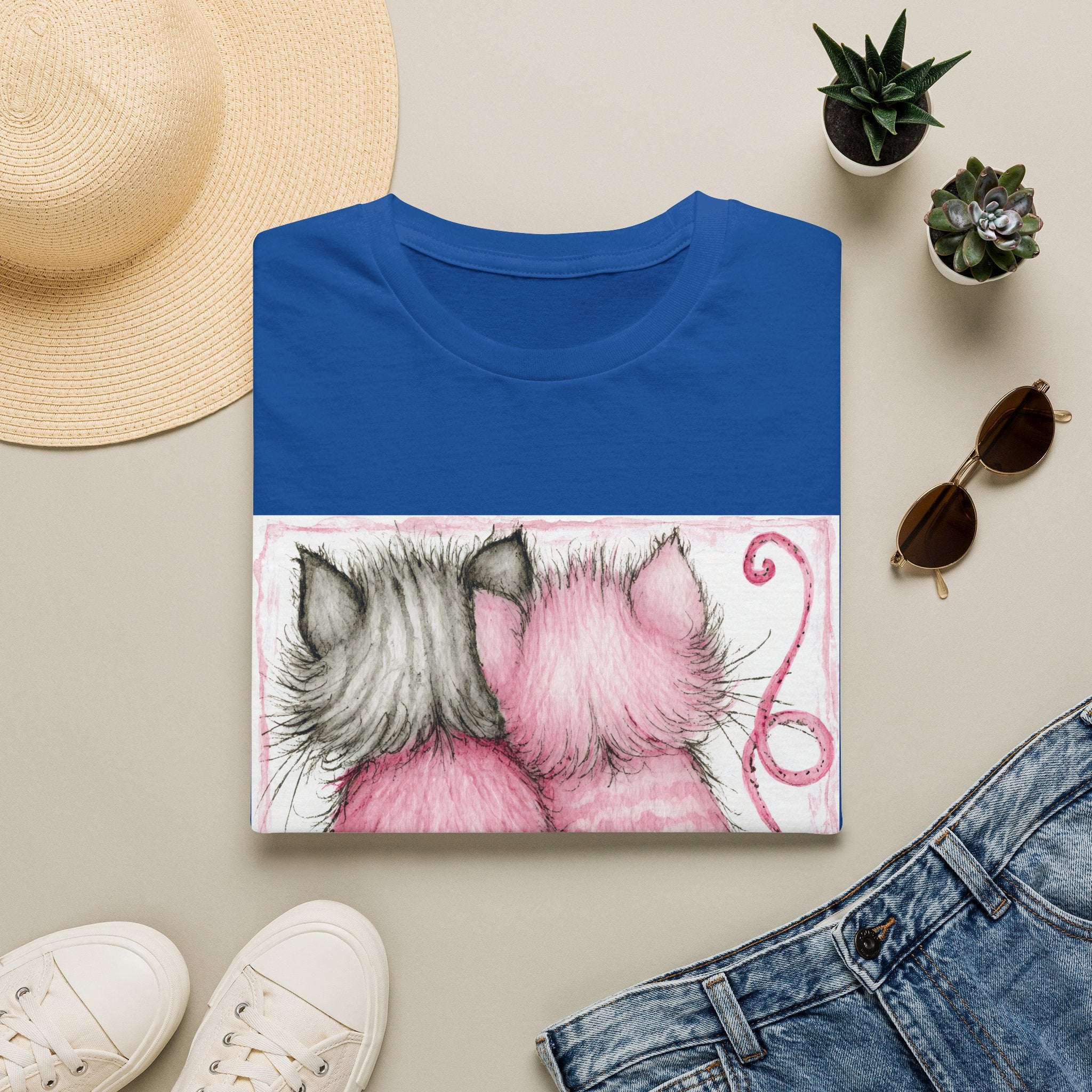Pink & Gray Kittens Tee - Cute Cat Couple T-Shirt, Cozy Pet Lover Gift