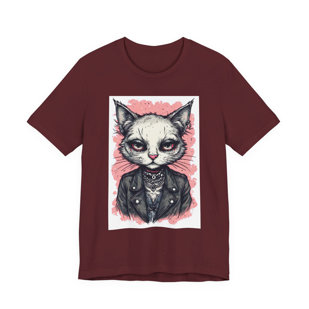 Grumpy Punk Cat T-Shirt — Gothic Kitty Graphic Tee