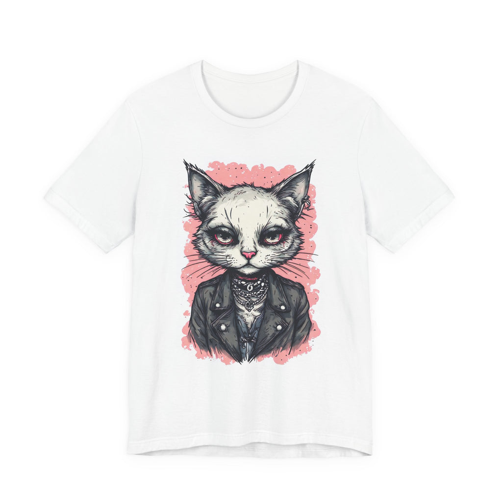 Grumpy Punk Cat T-Shirt — Gothic Kitty Graphic Tee