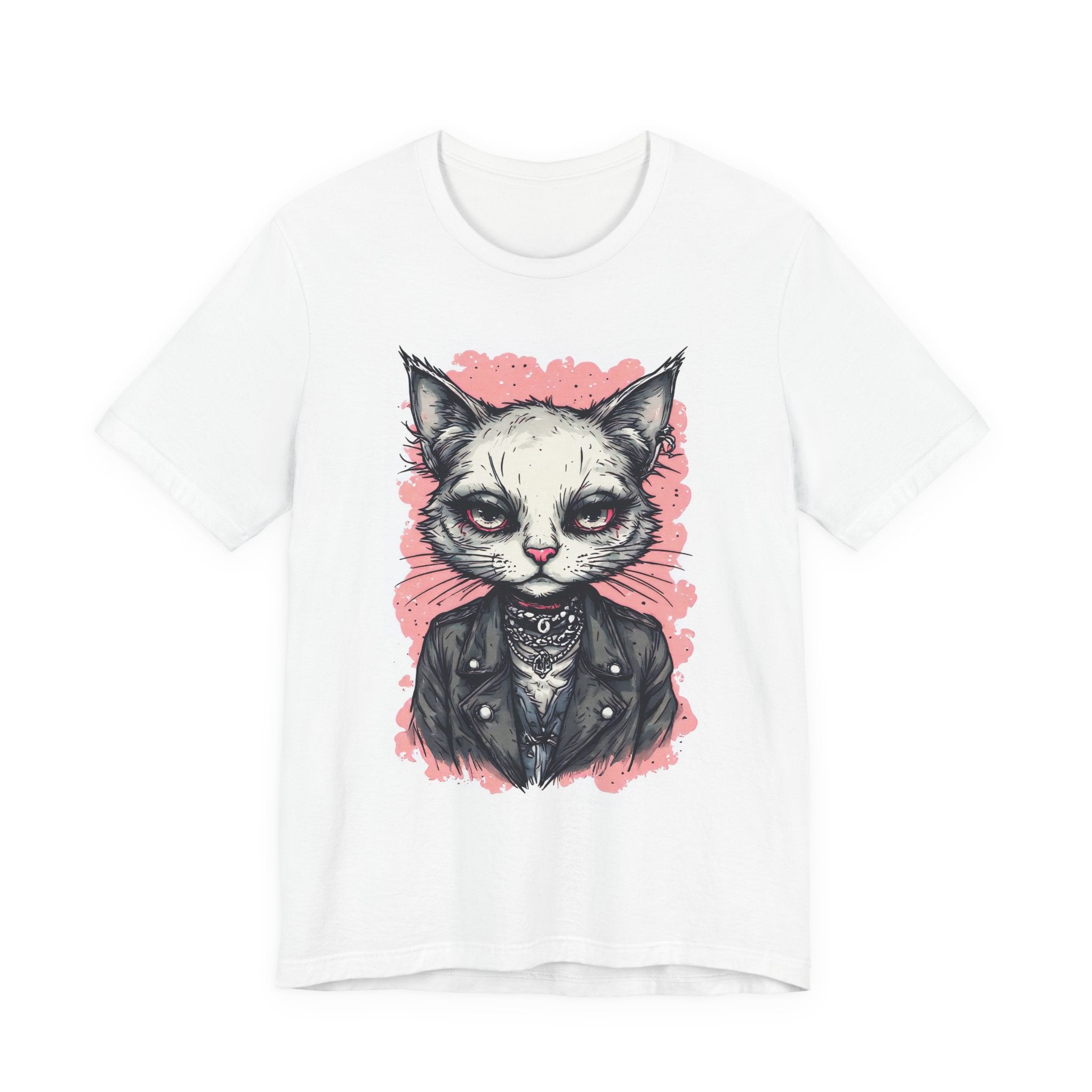 Grumpy Punk Cat T-Shirt — Gothic Kitty Graphic Tee