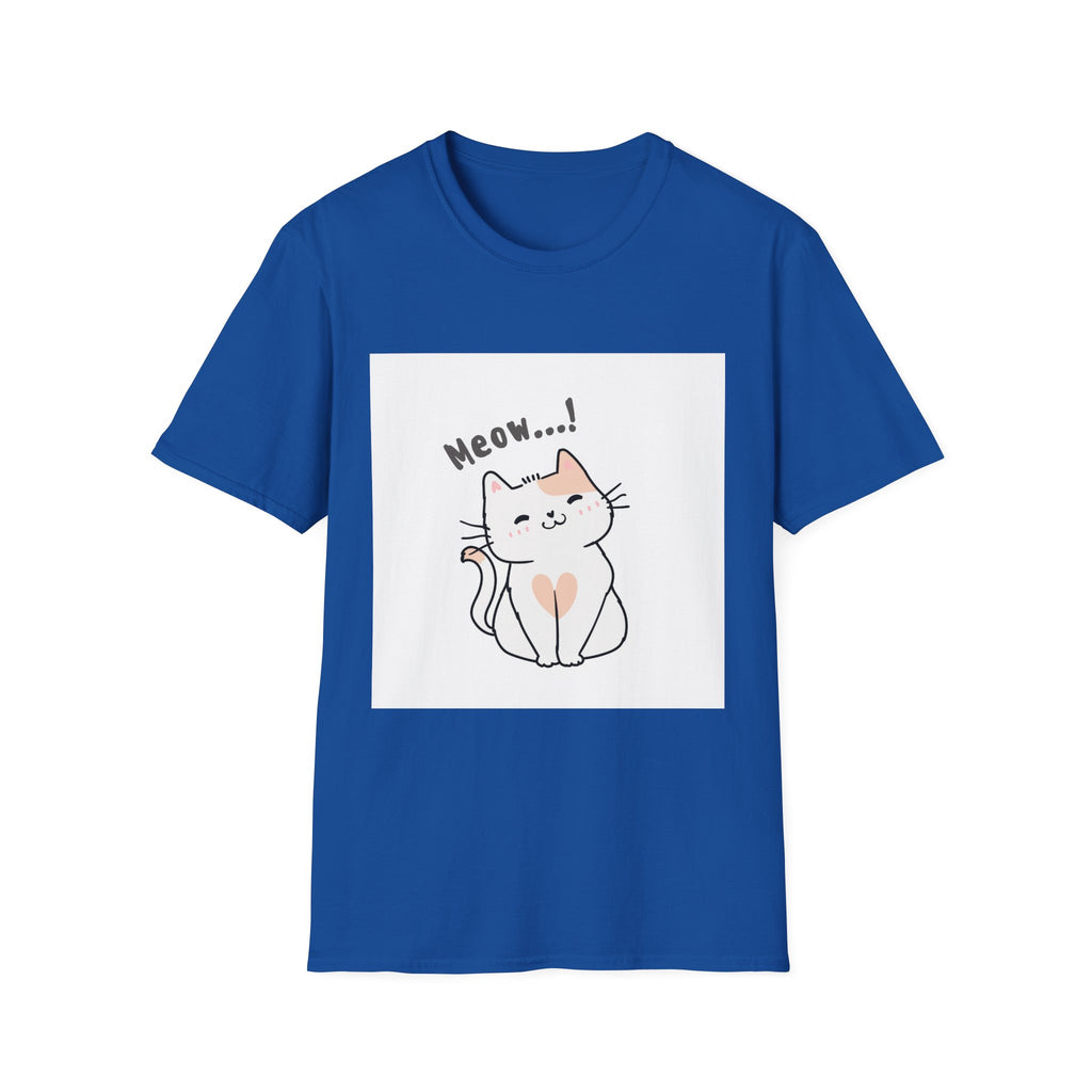 Cat Meow T-Shirt — Cute Cartoon Kitty Graphic Tee