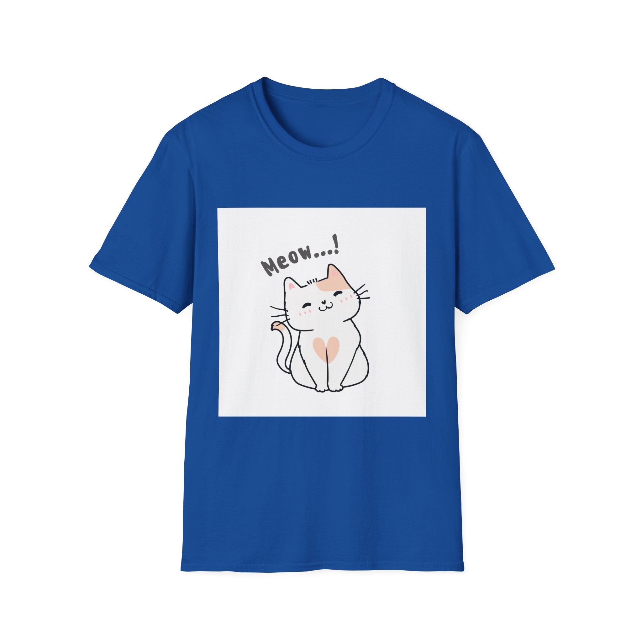 Cat Meow T-Shirt — Cute Cartoon Kitty Graphic Tee