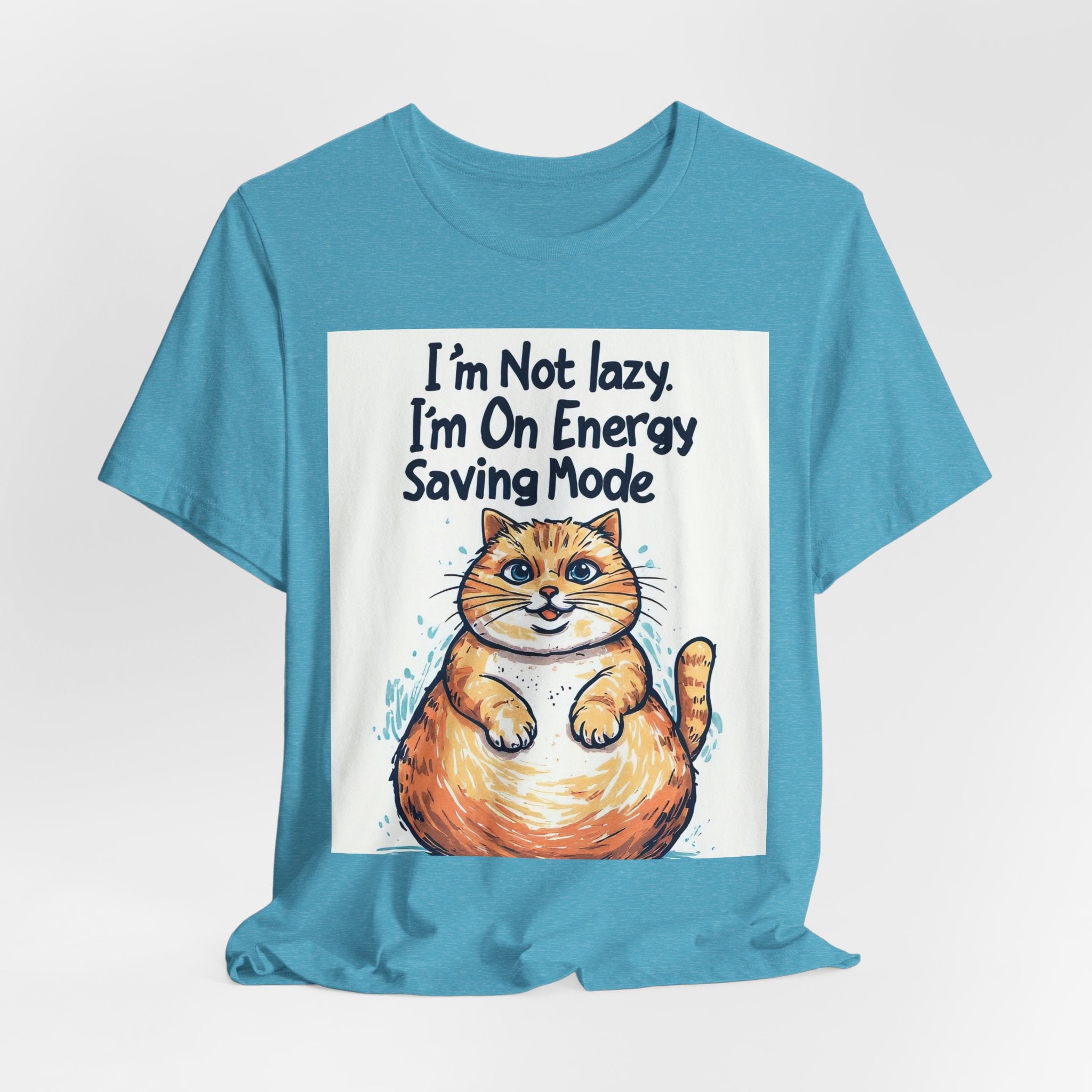I'm Not Lazy Cat T-Shirt — "I'm On Energy Saving Mode" Funny Cat Tee