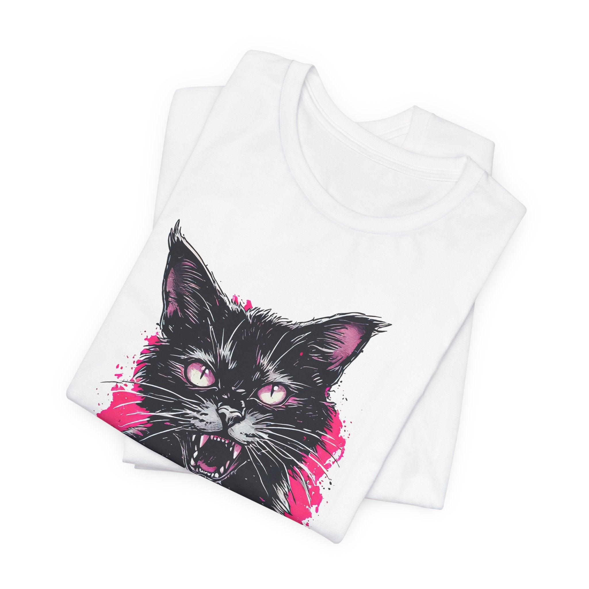 Be Kind Rewind Cat T-Shirt — Retro Neon Graphic Tee