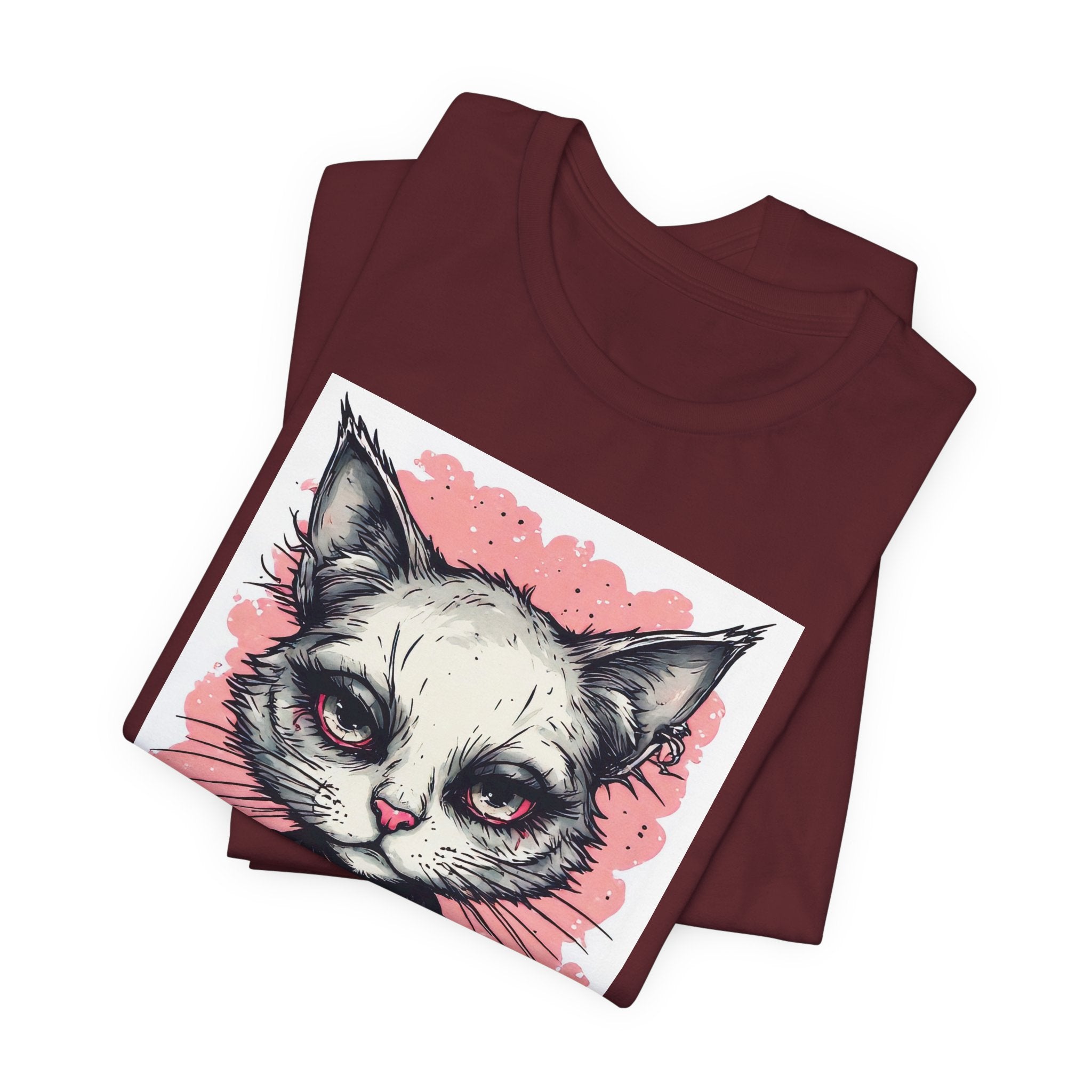 Grumpy Punk Cat T-Shirt — Gothic Kitty Graphic Tee