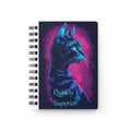 Quietly Superior Cat Spiral Notebook — Neon Retro Cat Journal