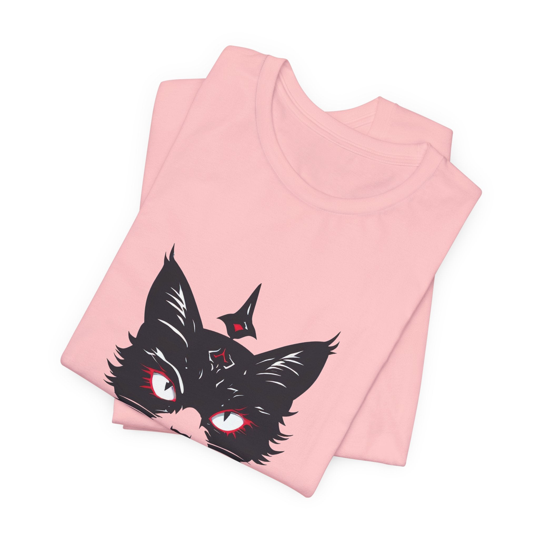 Occult Black Cat Tee — Mystical Cat Head Graphic T-Shirt