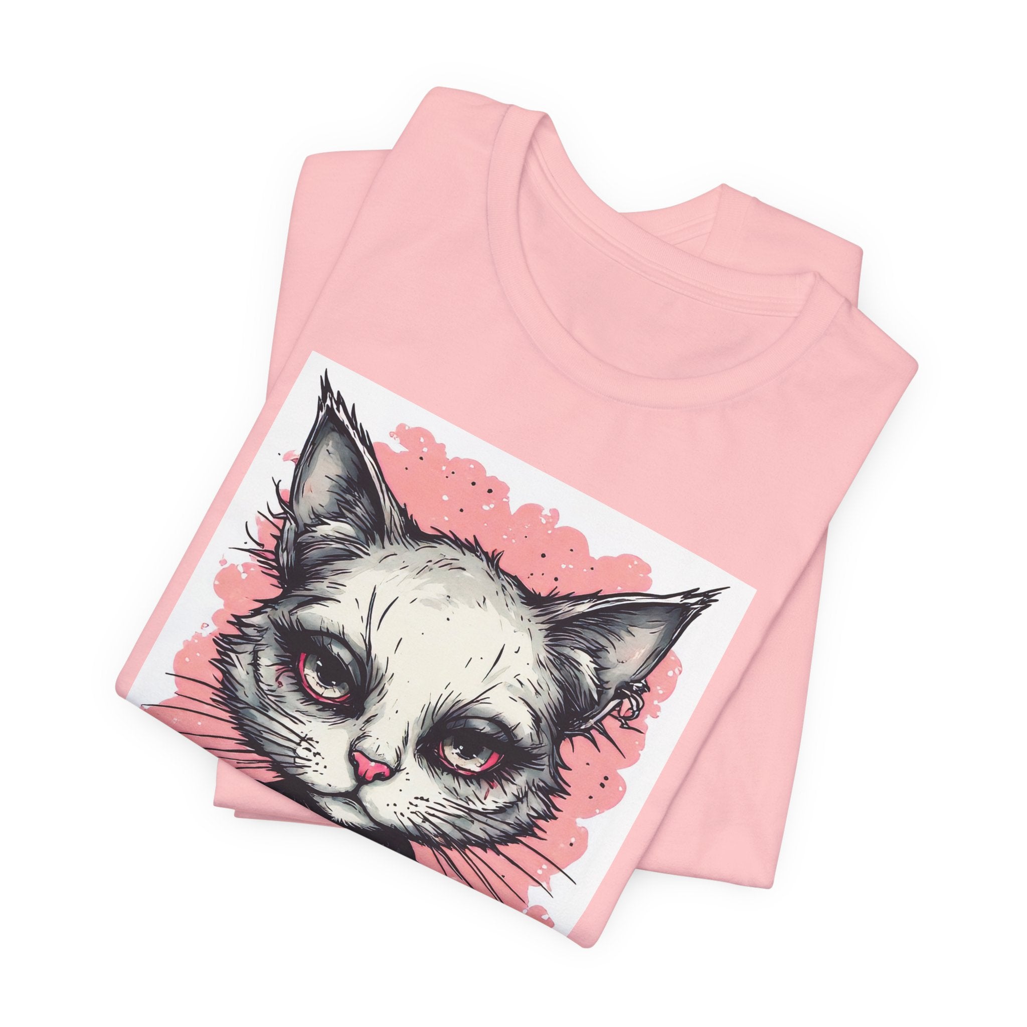 Grumpy Punk Cat T-Shirt — Gothic Kitty Graphic Tee