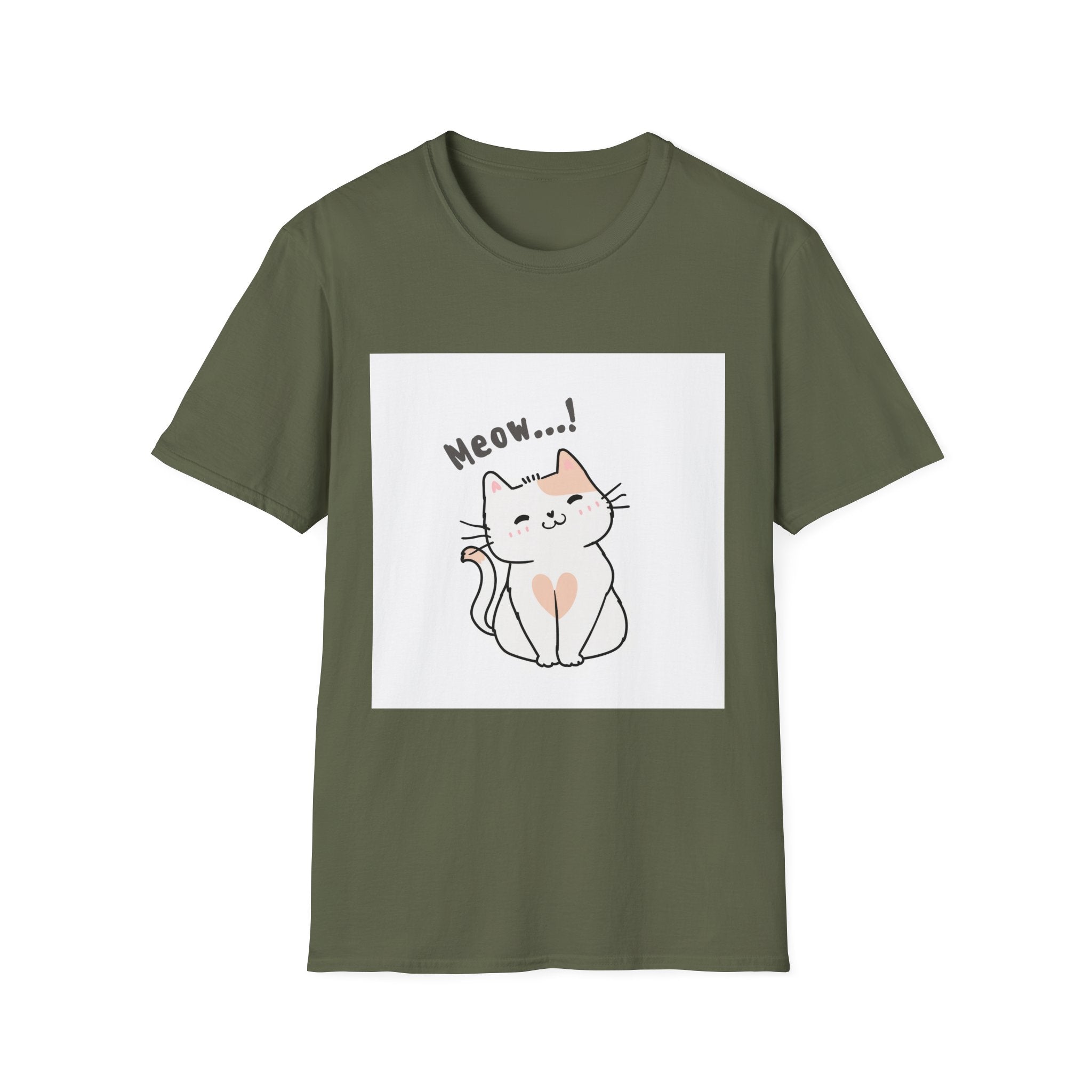 Cat Meow T-Shirt — Cute Cartoon Kitty Graphic Tee