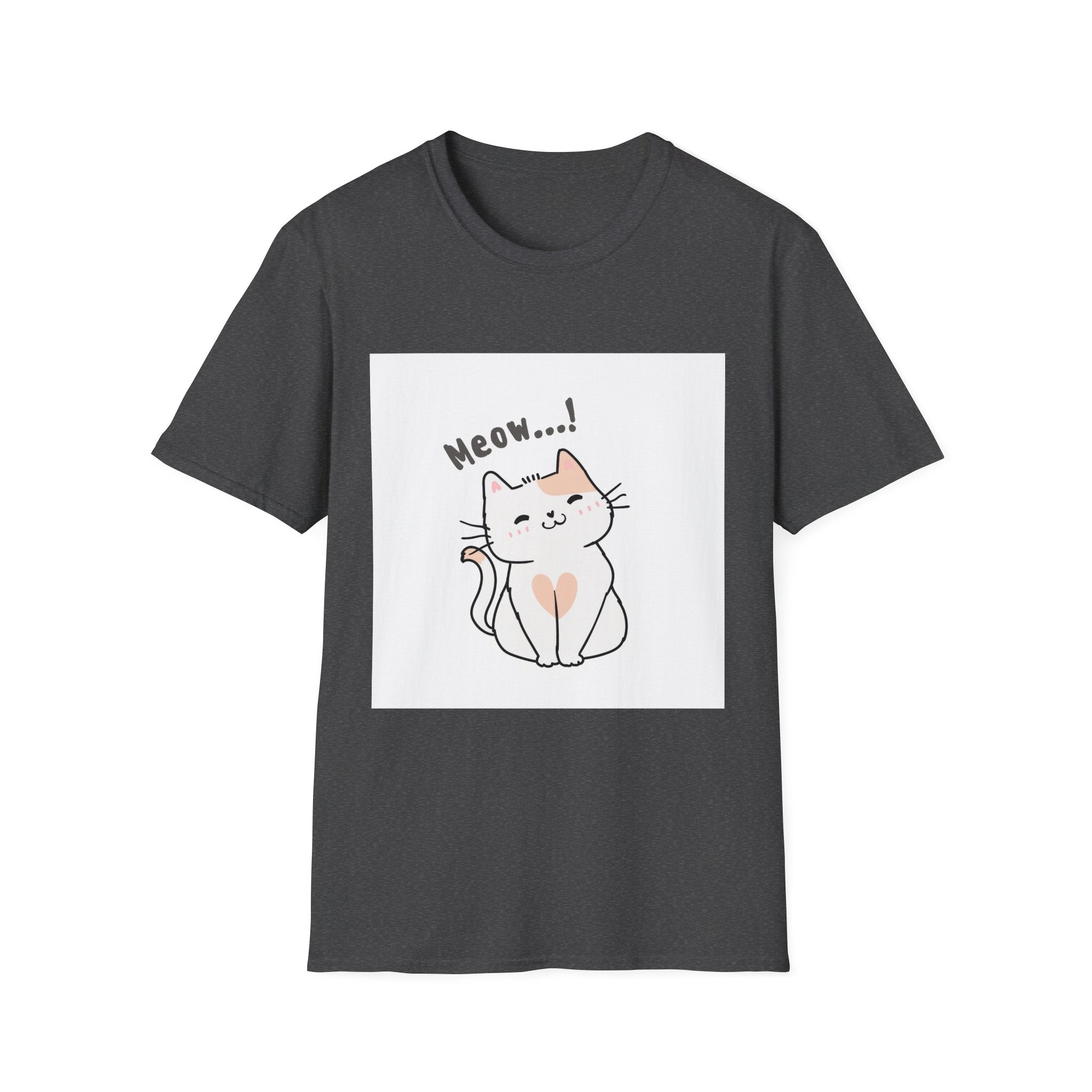 Cat Meow T-Shirt — Cute Cartoon Kitty Graphic Tee