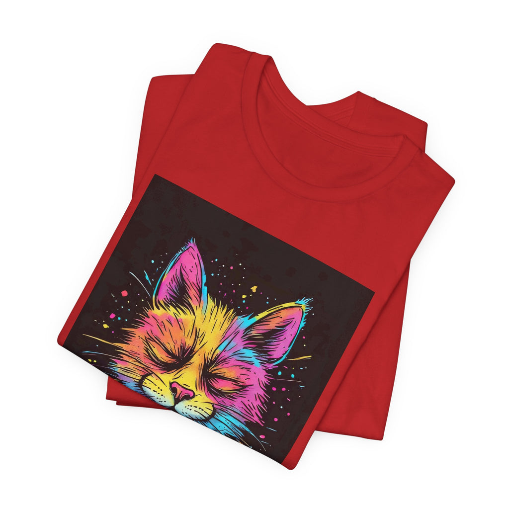 Cat Mental Capacity Tee — Colorful Relaxed Cat Graphic T-Shirt ("Mentally At Capacity")