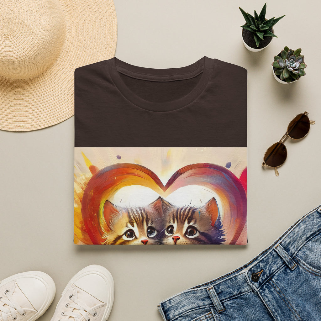 Cute Kittens Heart T-Shirt — Adorable Cat Love Graphic Tee
