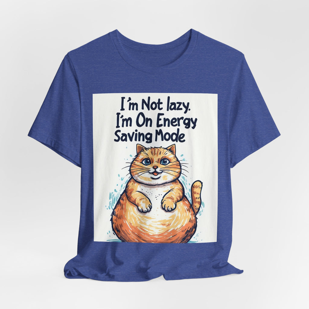 I'm Not Lazy Cat T-Shirt — "I'm On Energy Saving Mode" Funny Cat Tee
