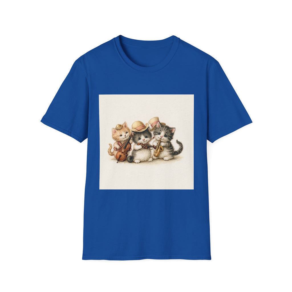 Cute Coffee Cats T‑Shirt — Wide‑Eyed Black & Ginger Kittens Graphic Tee