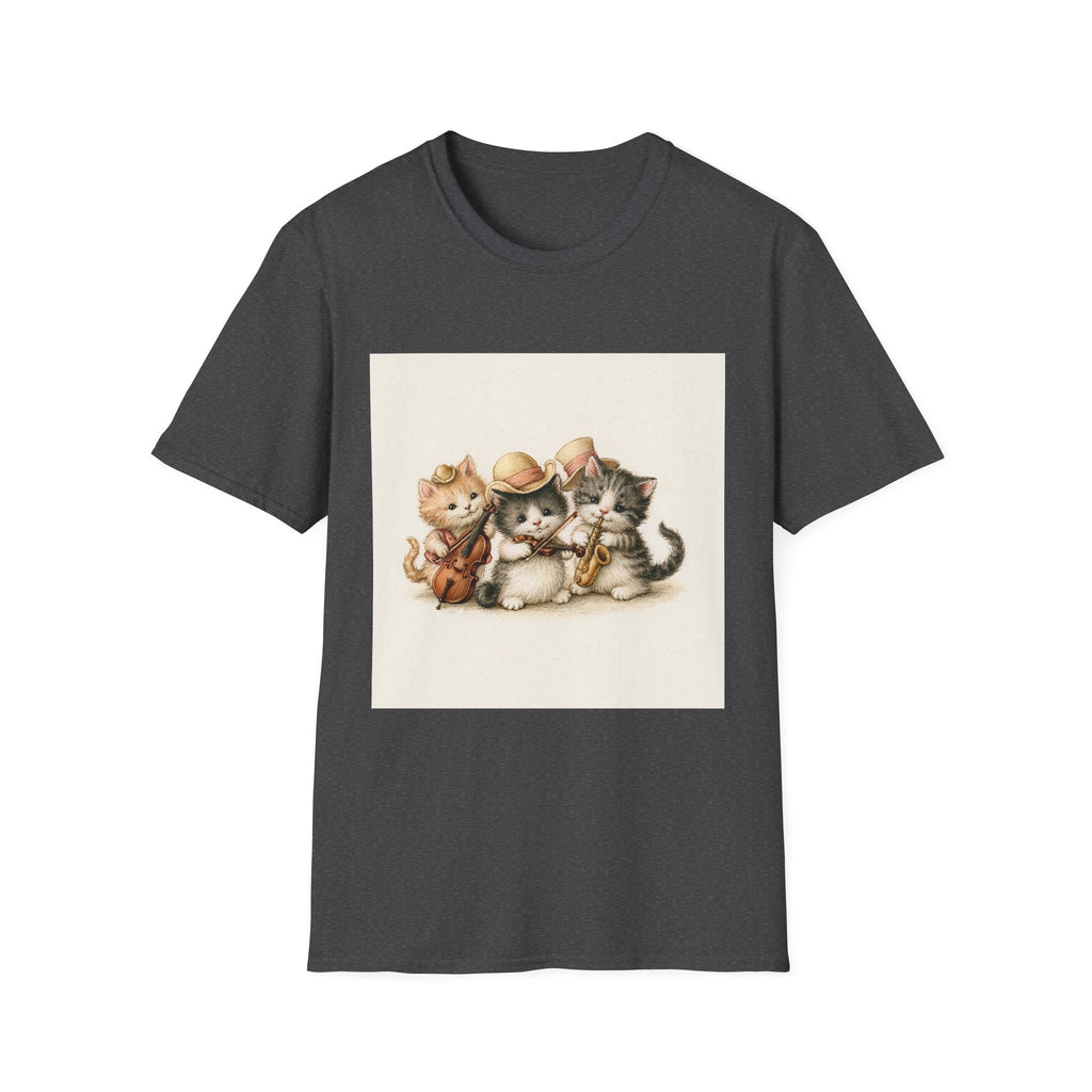 Cute Coffee Cats T‑Shirt — Wide‑Eyed Black & Ginger Kittens Graphic Tee
