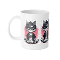 Emo Cat Ceramic Mug — Cute Grunge Cat Illustration, 11oz