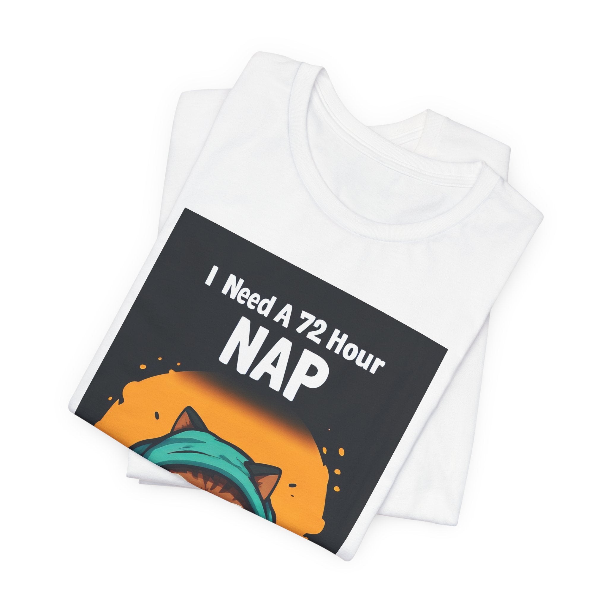 Nap & Financial Compensation T-Shirt — Funny Cat 72-Hour Nap Tee