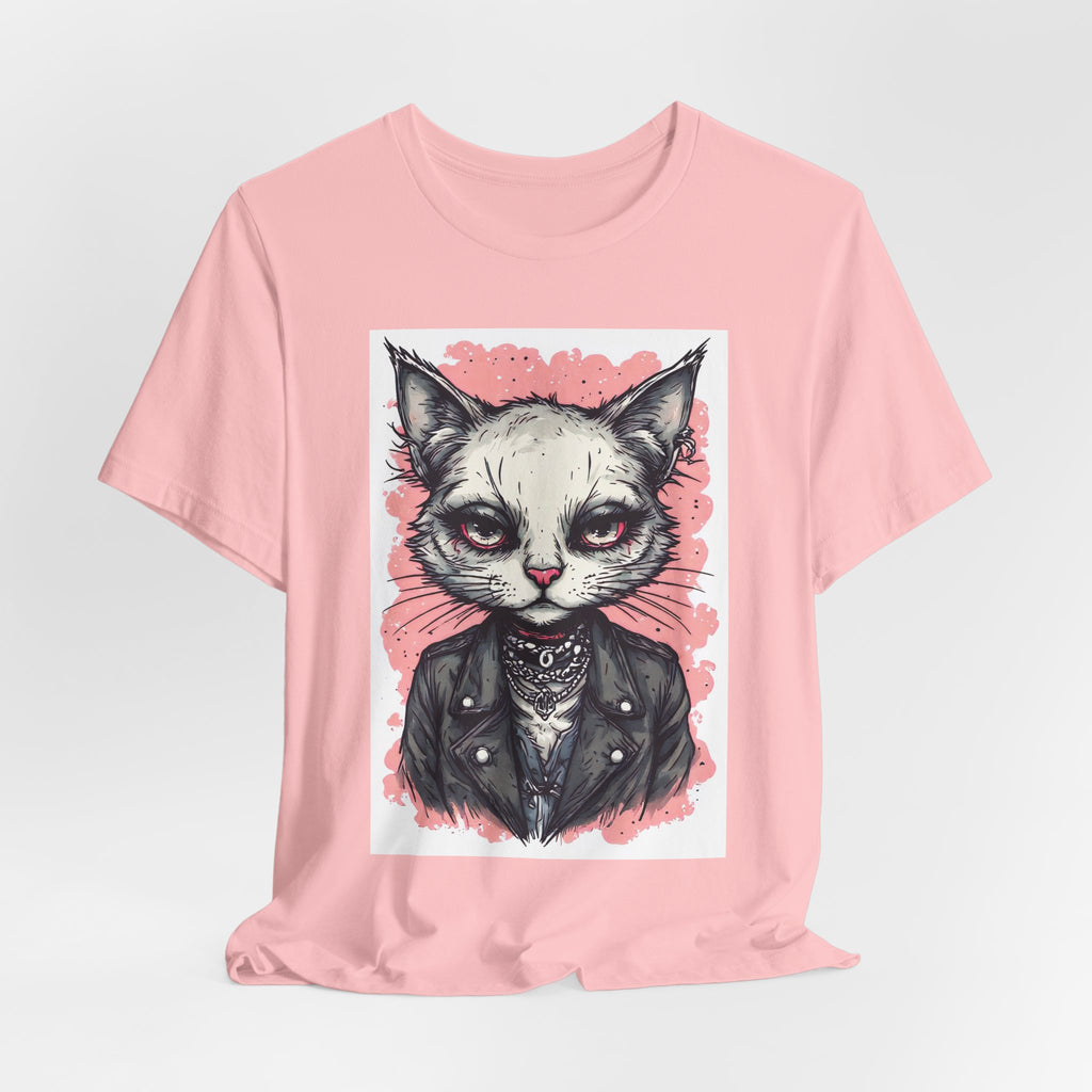 Grumpy Punk Cat T-Shirt — Gothic Kitty Graphic Tee