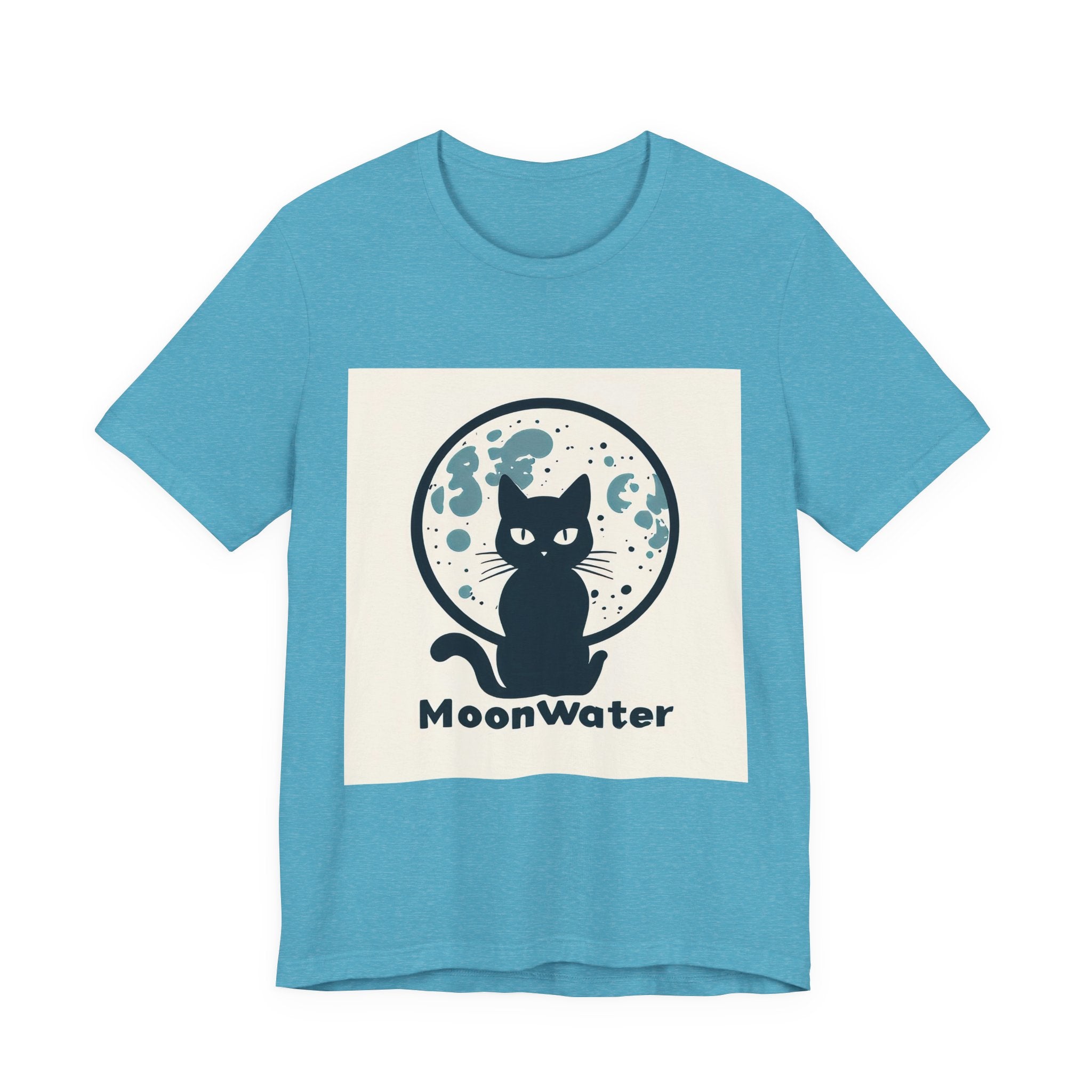 MoonWater Cat Tee — Mystical Moon & Water Graphic T-Shirt