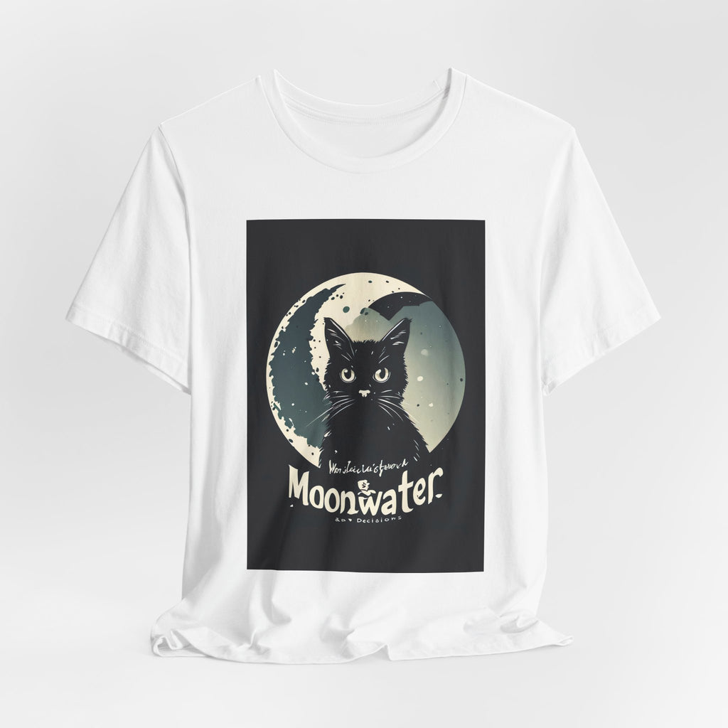 Moonwater Cat Tee — Retro Black Cat Moon Graphic T-Shirt