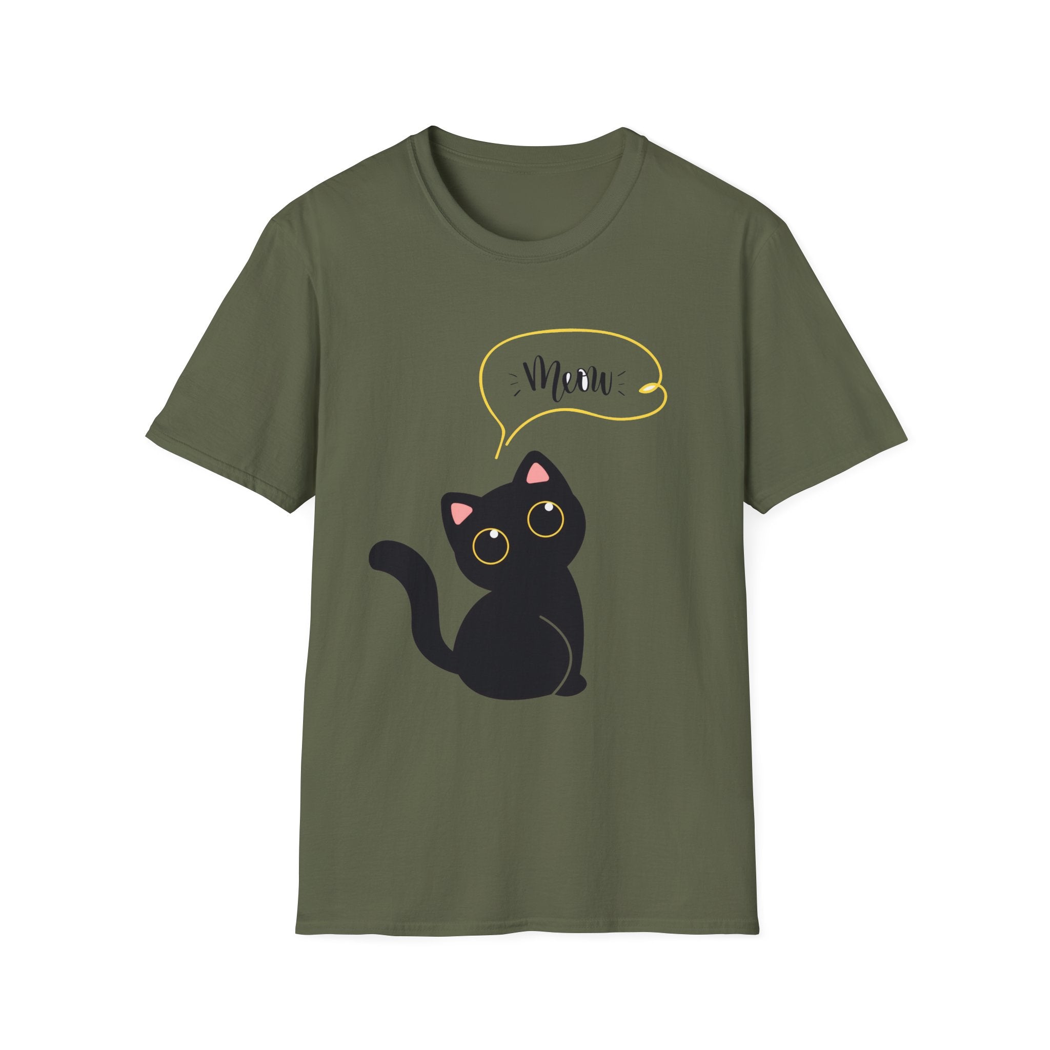 Meow Black Cat Tee — Cute Cat Graphic T-Shirt
