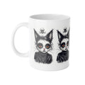 Gothic Cat Mug — Dark Witchy Kitty Illustration 11oz Ceramic