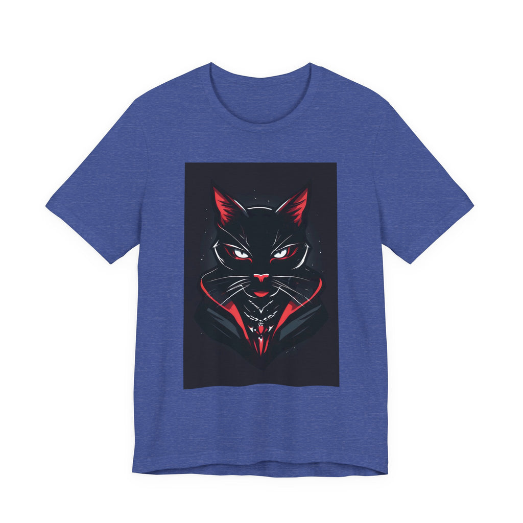Black Cat Vampire Graphic Tee — Gothic Halloween Horror T-Shirt