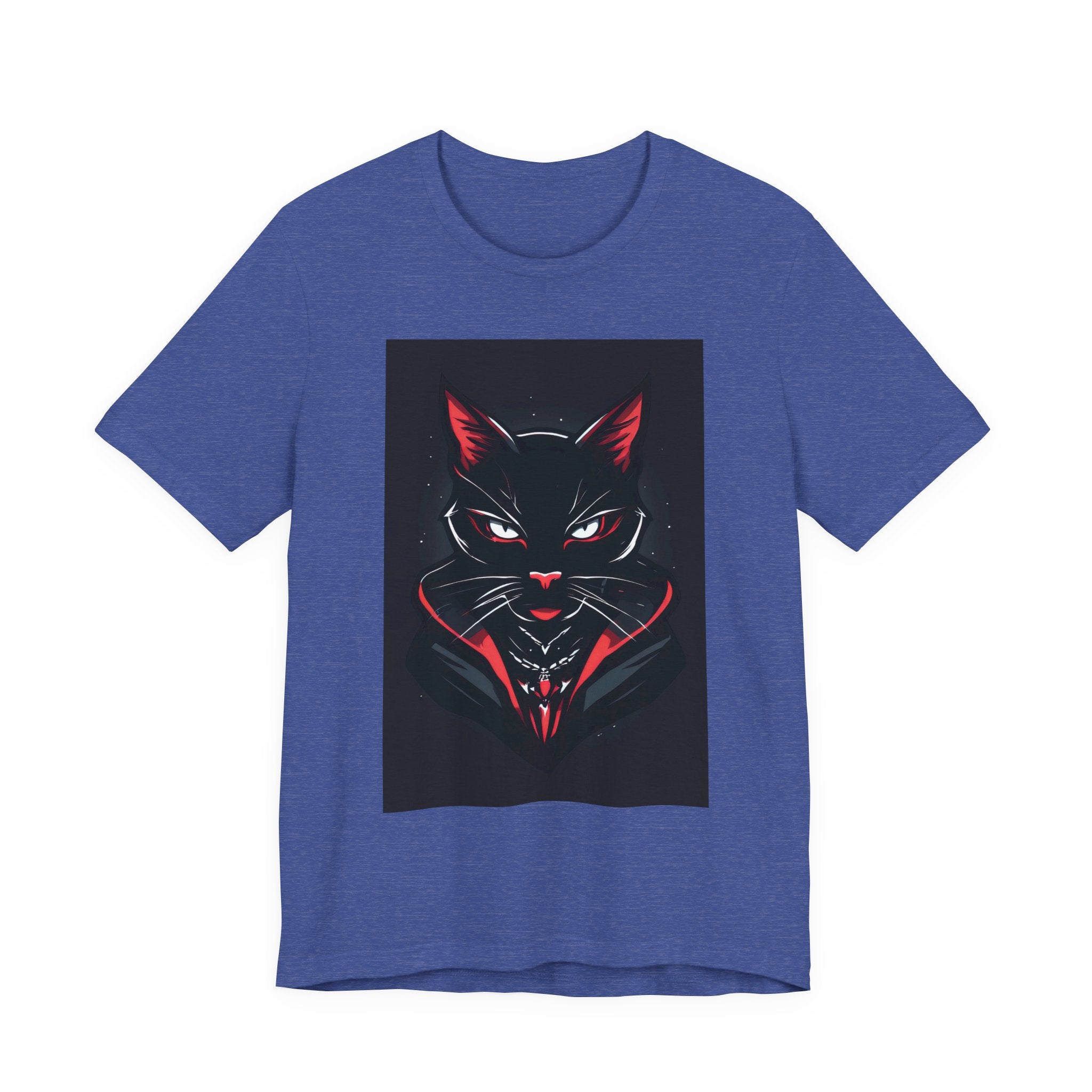Black Cat Vampire Graphic Tee — Gothic Halloween Horror T-Shirt