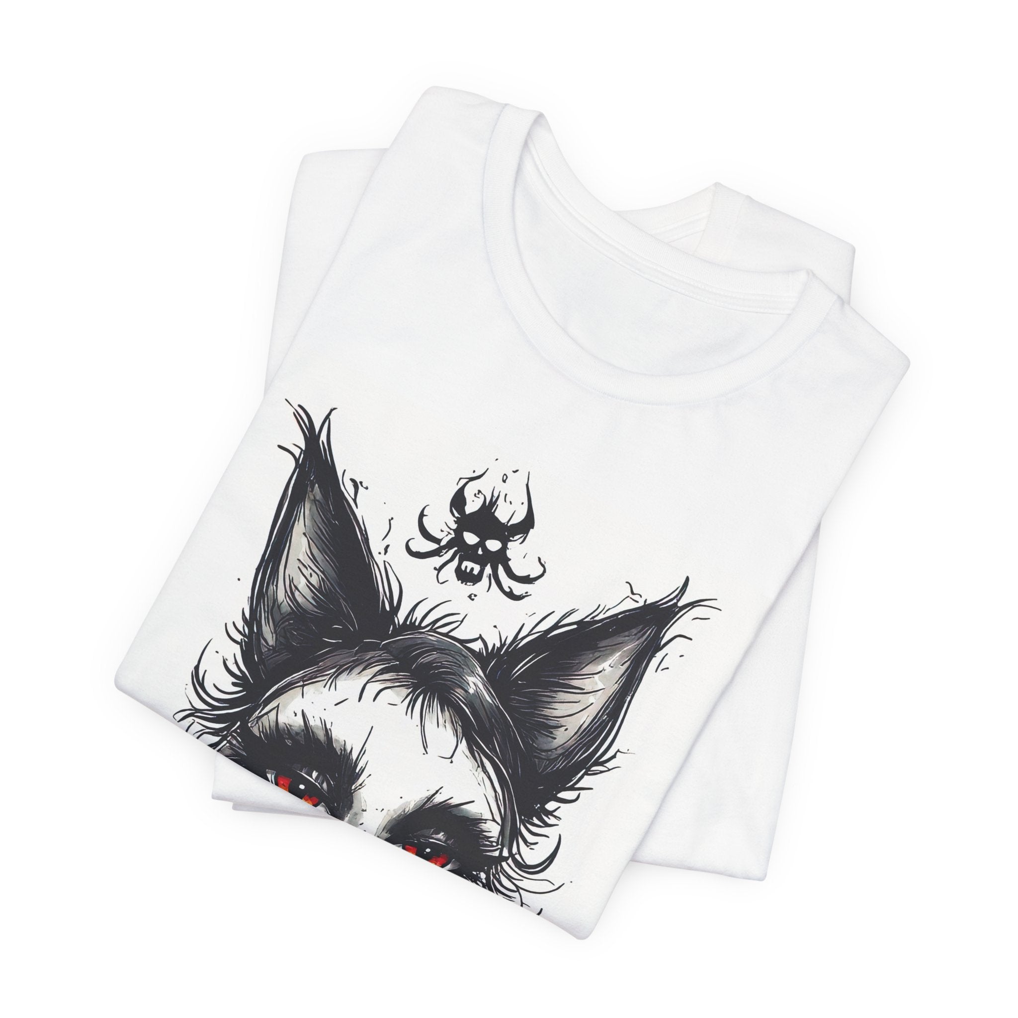 Gothic Cat Portrait Tee — Dark Fantasy Kitty Graphic T-Shirt