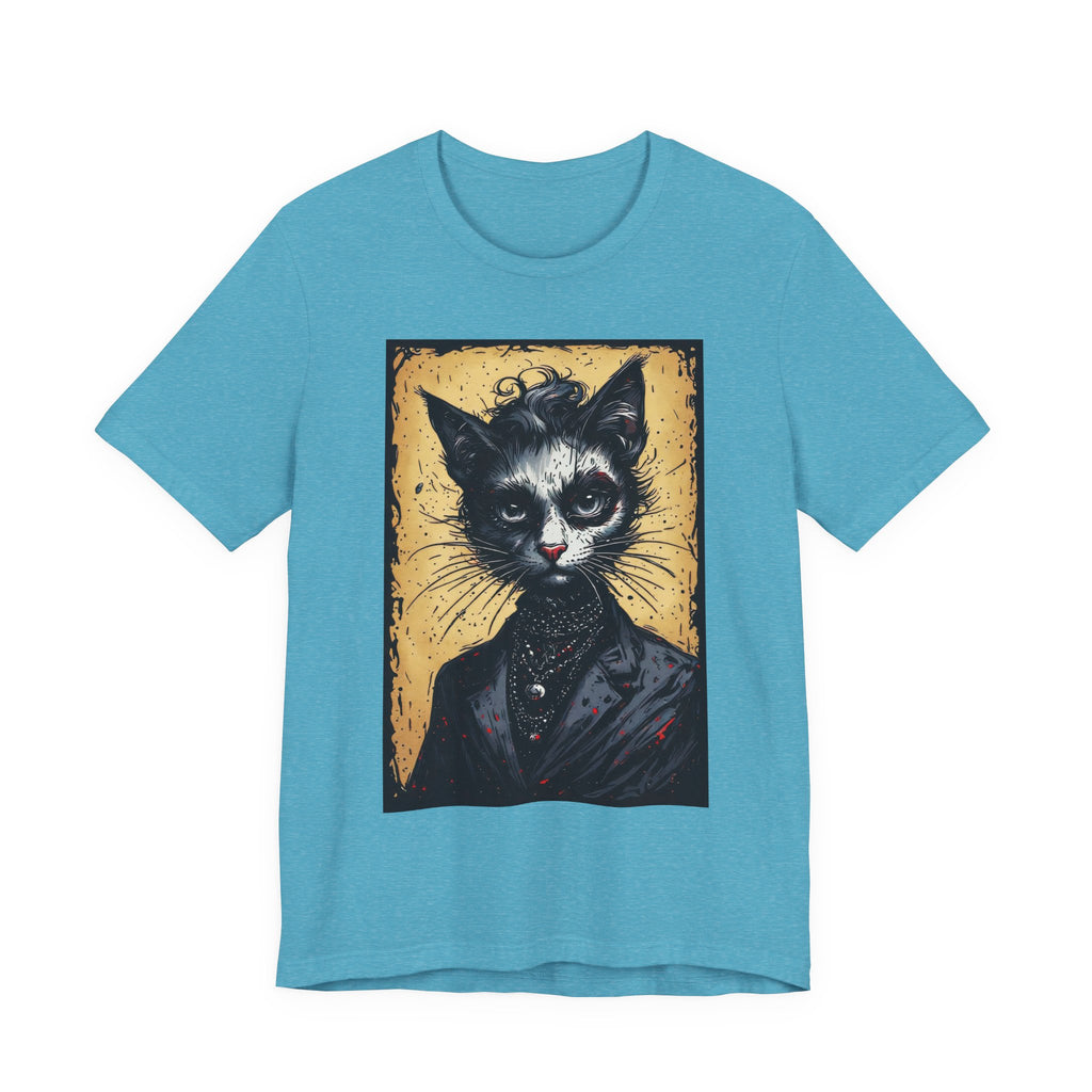Gothic Portrait Cat T-Shirt – Vintage Dark Kitty Art Tee