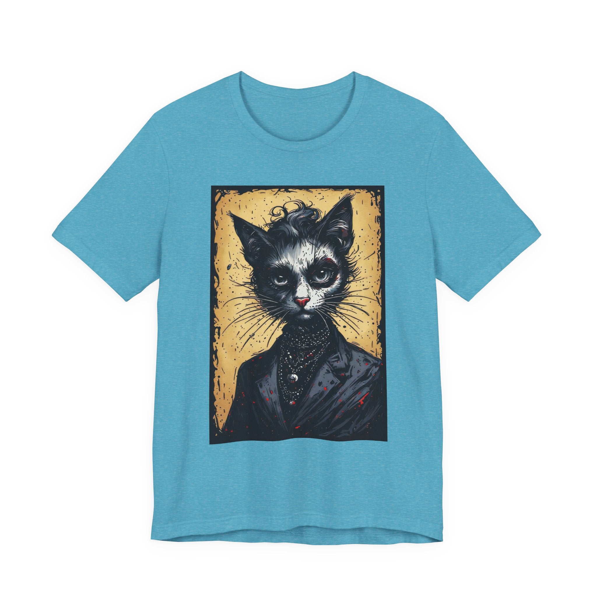 Gothic Portrait Cat T-Shirt – Vintage Dark Kitty Art Tee