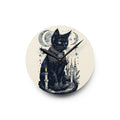 Celestial Black Cat Wall Clock – Mystical Moon & Candle Gothic Decor