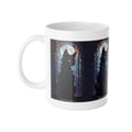 Black Cat Moon Mug — Mystical Stained Glass Cat Coffee Cup