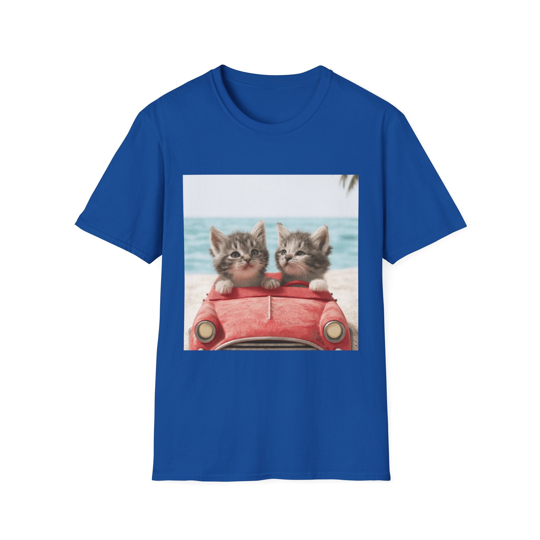 Kitten Road Trip T-Shirt — Cute Kittens Driving Beach Graphic Tee