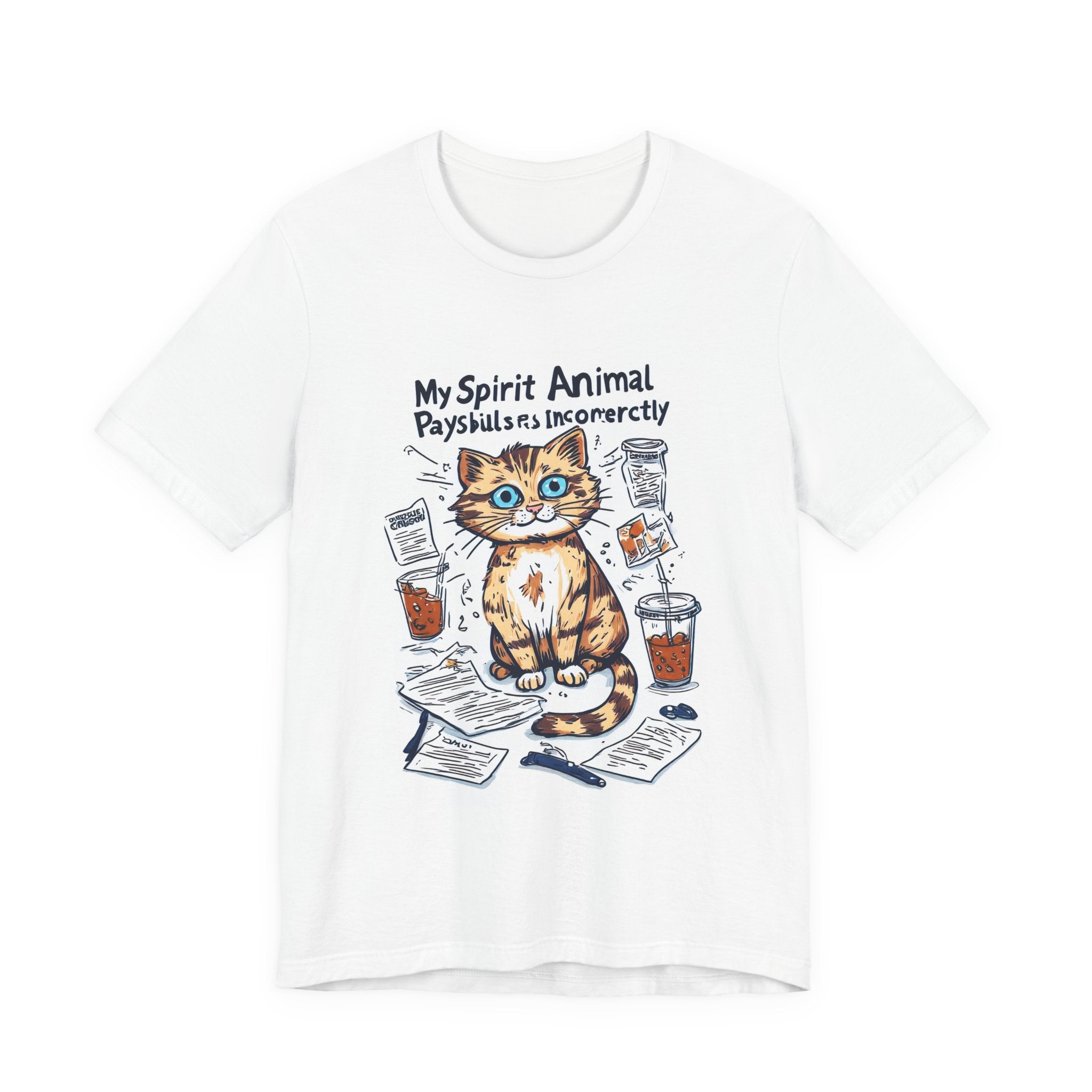 Cat Spirit Animal T‑Shirt — “My Spirit Animal Pays Bills Incorrectly” Funny Cat Tee