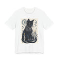 Mystic Black Cat T-Shirt — Moon, Candles & Starry Witchy Design