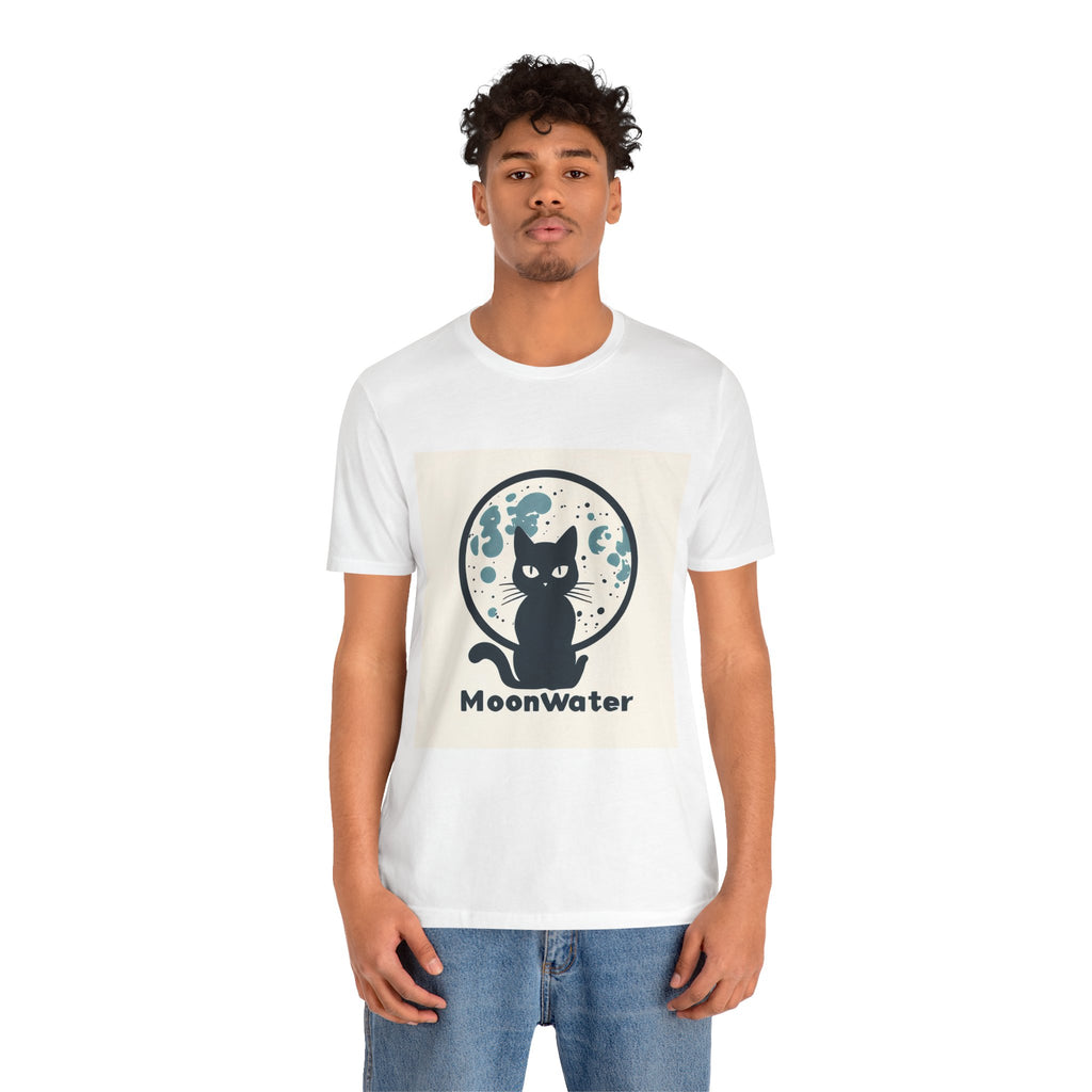 MoonWater Cat Tee — Mystical Moon & Water Graphic T-Shirt