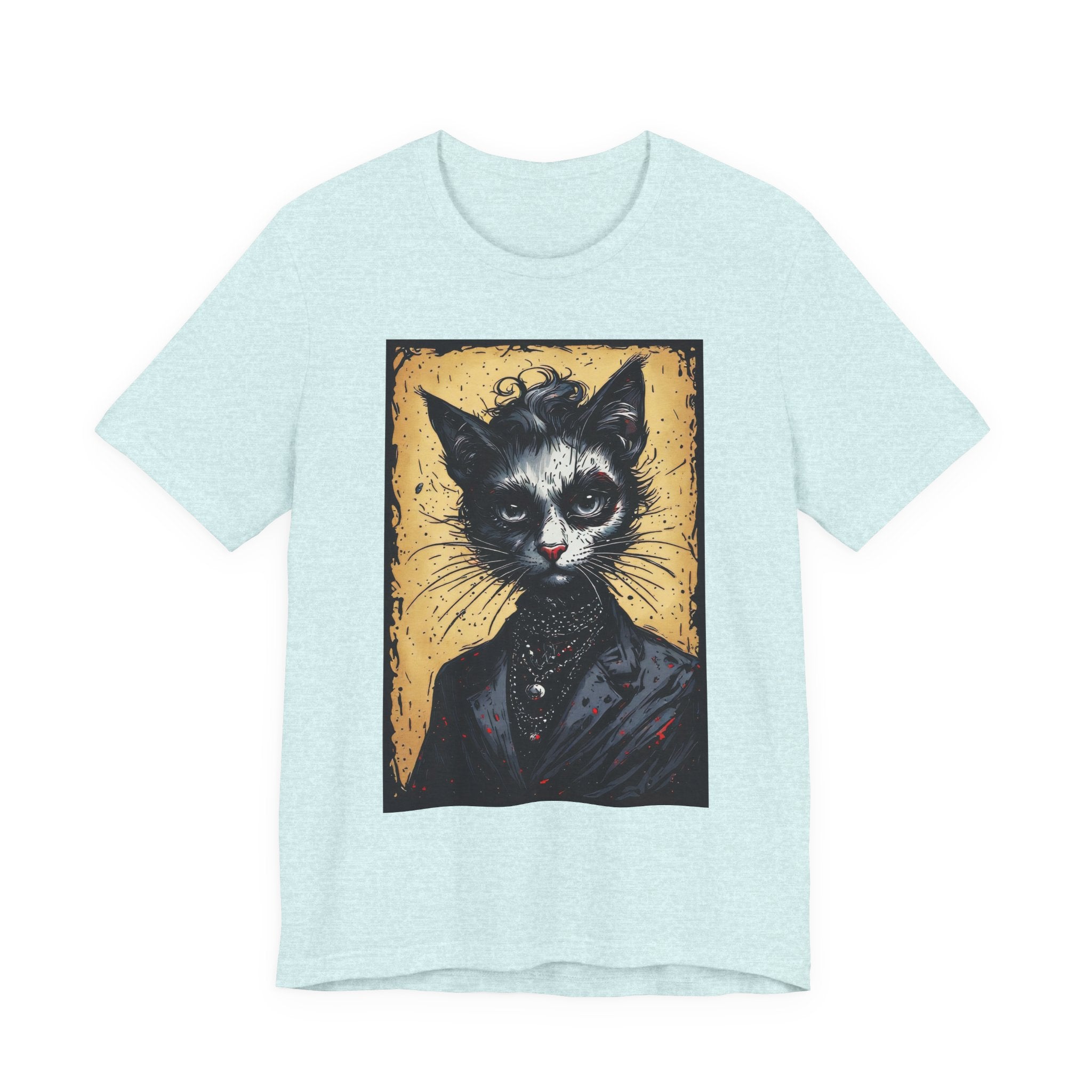 Gothic Portrait Cat T-Shirt – Vintage Dark Kitty Art Tee