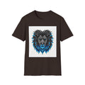 Lion Head T-Shirt — Bold Black & Blue Graphic Tee