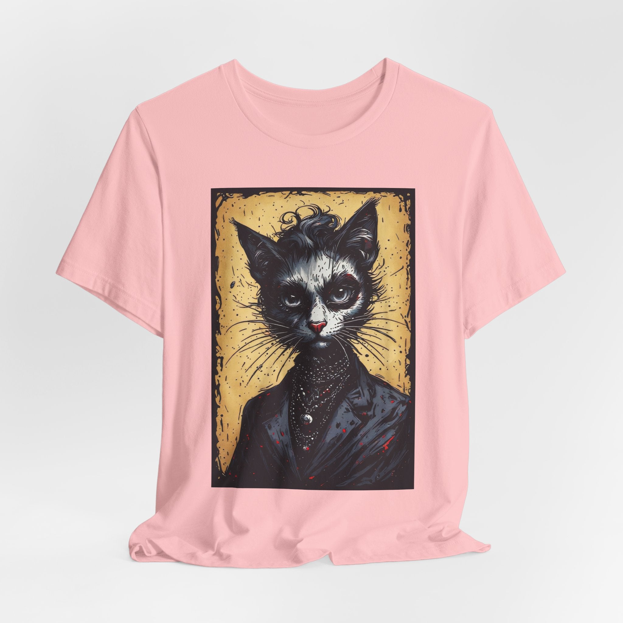 Gothic Portrait Cat T-Shirt – Vintage Dark Kitty Art Tee