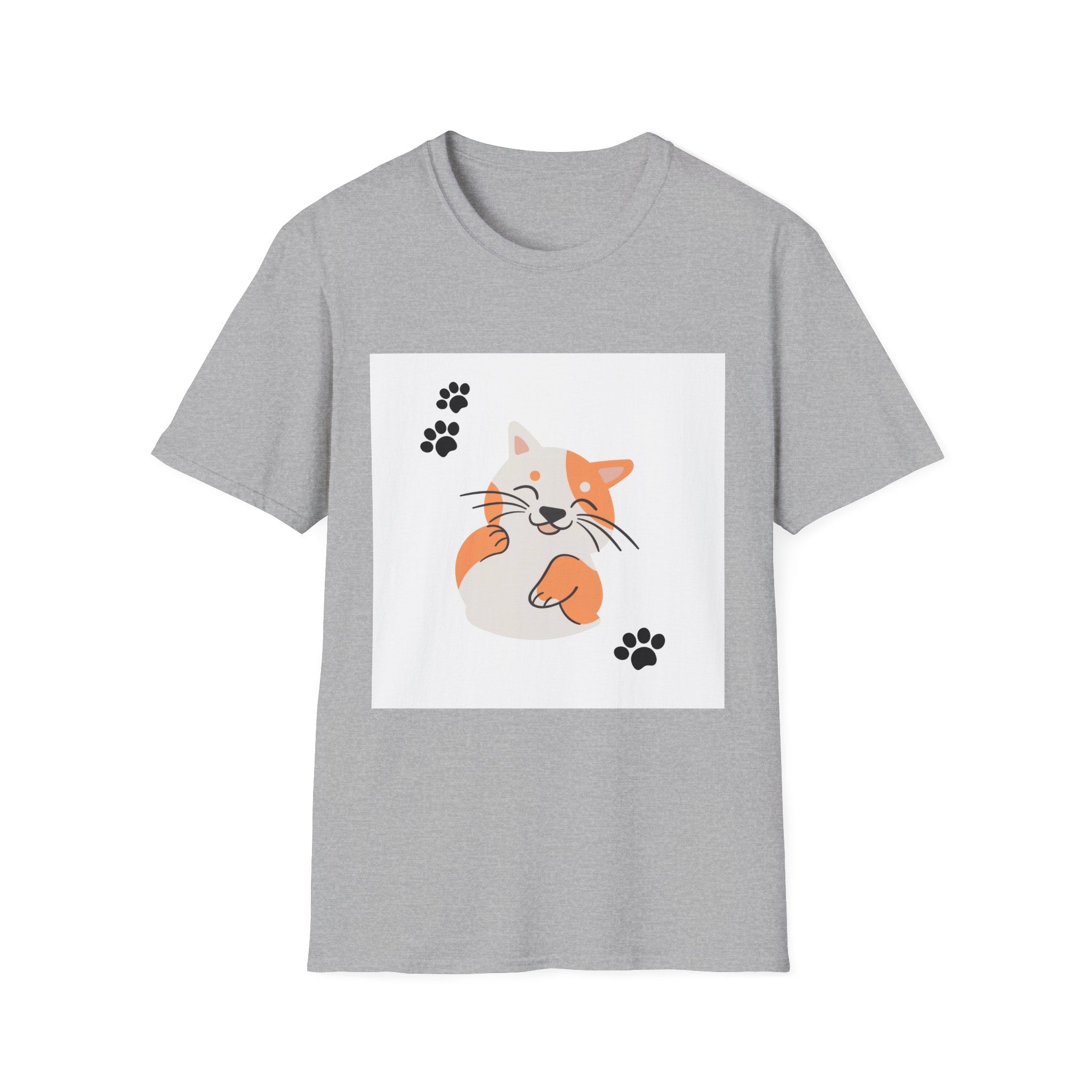 Cute Ginger Cat Paw T-Shirt — Playful Cat Graphic Tee