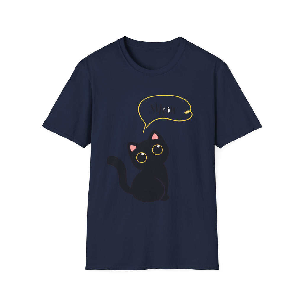 Meow Black Cat Tee — Cute Cat Graphic T-Shirt