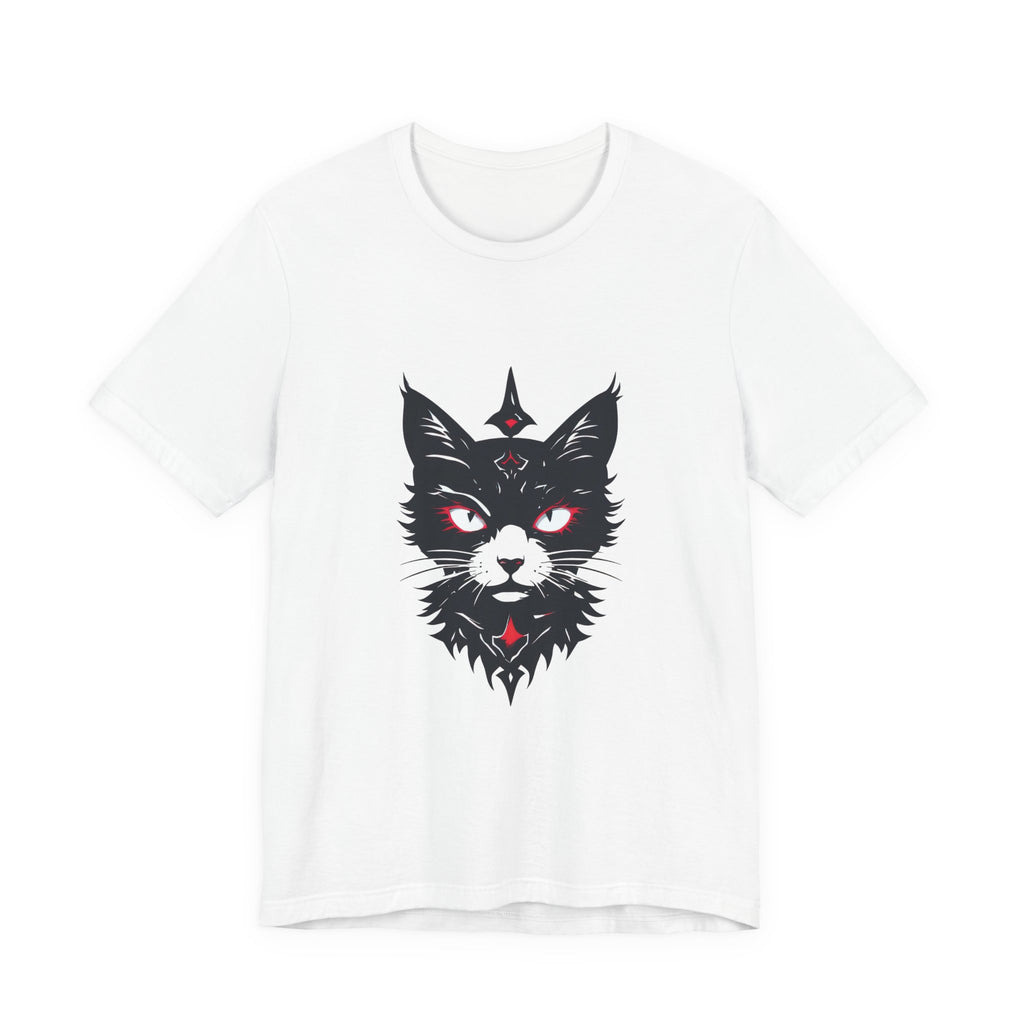 Occult Black Cat Tee — Mystical Cat Head Graphic T-Shirt